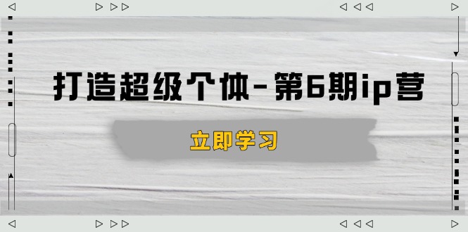 打造 超级个体-第6期ip营：商业认知,产品设计,成交演练,解决知识变现难题-九鹄轻创网