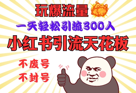 小红书引流天花板，玩爆流量，一天轻松引流300人，安全操作-九鹄轻创网